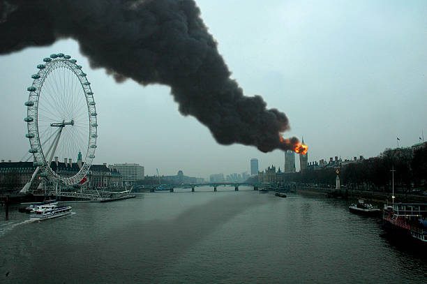 Parliament burning