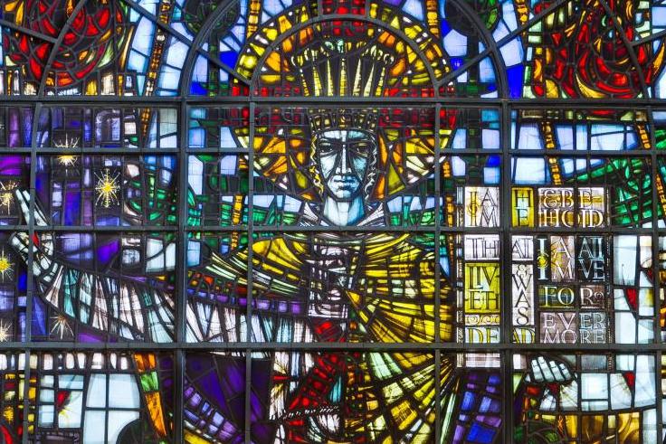 Jesus Christ on Stained Glass at St-Mary-le-Bow